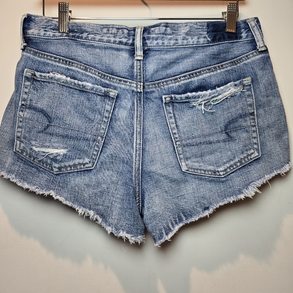 American Eagle Hi-Rise Festival Jean Shorts Womens 6 Button Fly Denim - Picture 2 of 3